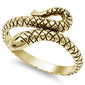 Yellow Gold Plated Solid Snake .925 Sterling Silver Ring Sizes 5-10