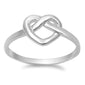 Infinity Heart Solid .925 Sterling Silver Ring Sizes 4-10