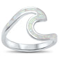 Wave Ocean Beach White Opal .925 Sterling Silver Ring sizes 4-12