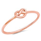<span>CLOSEOUT!</span>Rose Gold Plated Love Knot Heart .925 Sterling Silver Ring Sizes 3,6