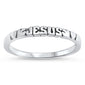 <span>CLOSEOUT! </span>Engraved Jesus And Heart Band .925 Sterling Silver Ring Sizes 4-11