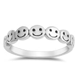 <span>CLOSEOUT! </span>Smiley Faces .925 Sterling Silver Ring