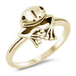 <span>CLOSEOUT!</span>Yellow Gold Plated "Peeping Frog" .925 Sterling Silver Ring Sizes 4-10