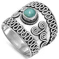 Turquoise Bali Braided Band .925 Sterling Silver Ring Sizes 6-12