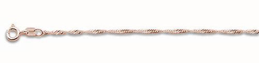 025-1.6MM Rose Gold Plated Singapore Chain .925  Solid Sterling Silver Available in 16"- 22" inches NEW
