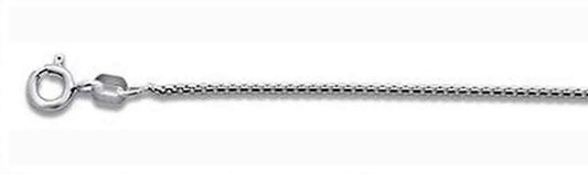 019-1MM Rhodium Plated Round Box Chain .925  Solid Sterling Silver Sizes 16-20" NEW
