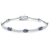 Oval & Round Amethyst Cubic Zirconia .925 Sterling Silver Bracelet