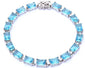 17.50ct Radiant Cut Aquamarine .925 Sterling Silver Bracelet 7 1/4"