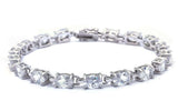 13.5CT Oval Cut Fine Cubic Zirconia .925 Sterling Silver Bracelet