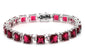 24CT Princess Cut Ruby .925 Sterling Silver Bracelet