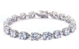 16.5CT Round Fine Cubic Zirconia .925 Sterling Silver Bracelet