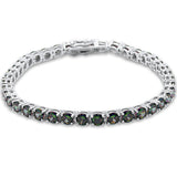 4.5MM Round 14.5CT Rainbow Topaz .925 Sterling Silver Bracelet