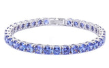 14.5CT Round Tanzanite .925 Sterling Silver Bracelet