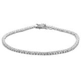 2MM Round 4 prong Tennis Cz  .925 Sterling Silver Bracelet