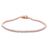 2MM Round Yellow Gold Plated Round Bezel Set Cz .925 Sterling Silver Bracelet
