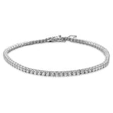 4 prong Tennis Cubic Zirconia  .925 Sterling Silver Bracelet