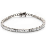 Bezel Set Cubic Zirconia .925 Sterling Silver Bracelet