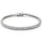 Bezel Set Cubic Zirconia .925 Sterling Silver Bracelet