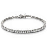 Bezel Set Cubic Zirconia .925 Sterling Silver Bracelet