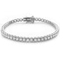 Half Bezel Set Cubic Zirconia .925 Sterling Silver Bracelet