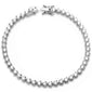 3 Prong Round Cubic Zirconia  .925 Sterling Silver Bracelet
