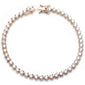 Rose Gold Plated 3 Prong Cubic Zirconia  .925 Sterling Silver Bracelet