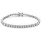 4 Prong Round Cubic Zirconia .925 Sterling Silver Bracelet