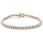 Yellow Gold Plated 4 Prong Round Cubic Zirconia .925 Sterling Silver Bracelet