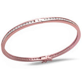 Princess Cut Fine Cubic Zirconia .925 Sterling Silver Bangle Bracelet