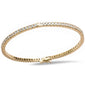 Yellow Gold Plated Round Cut Fine Cubic Zirconia .925 Sterling Silver Bangle Bracelet