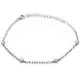 Bezel Set Cubic Zirconia  .925 Sterling Silver Chain Bracelet