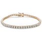 Yellow Gold Plated Round Cubic Zirconia .925 Sterling Silver Bracelet