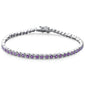 Elegant 7" Amethyst .925 Sterling Silver Bracelet
