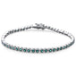 Elegant 7" Round Emerald .925 Sterling Silver Tennis Bracelet