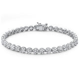 Elegant 7" Round Cubic Zirconia .925 Sterling Silver Tennis Bracelet