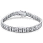 <span>CLOSEOUT! </span>Elegant 7" Triple Layer Tennis .925 Sterling Silver Tennis Bracelet