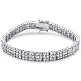 <span>¡LIQUIDACIÓN! </span>Elegante pulsera de tenis de plata de ley .925 de triple capa de 7"