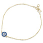 Trendy! Yellow Gold Plated Blue Sapphire & Cz .925 Sterling Silver Bracelet
