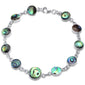 <span>CLOSEOUT!</span> Round Abalone Shell .925 Sterling Silver Bracelet 7.25"