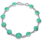 <span>CLOSEOUT!</span> Round Turquoise .925 Sterling Silver Bracelet 7.25"
