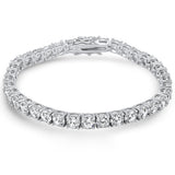 5MM Round Fine Cz .925 Sterling Silver Bracelet 7.25"