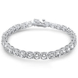 6MM Round Fine Cz .925 Sterling Silver Bracelet 7.75"