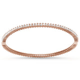 2MM Rose Gold Plated Princess Cut Cubic Zirconia .925 Sterling Silver Bracelet