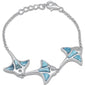 Natural Larimar Stingray .925 Sterling Silver Bracelet