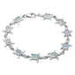 White Opal Turtle .925 Sterling Silver Bracelet