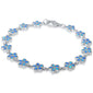 Blue Opal Plumeria .925 Sterling Silver Bracelet