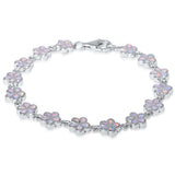 White Opal Plumeria .925 Sterling Silver Bracelet