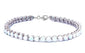 .925 Sterling Silver White Fire Opal Hearts Bracelet