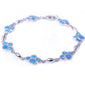 Blue Opal Paws.925 Sterling Silver Bracelet 7"