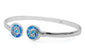 Blue Opal Spiral .925 Sterling Silver Bangle Bracelets